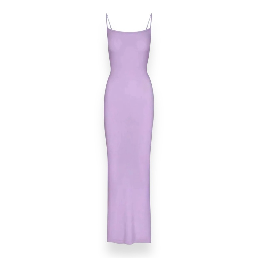 SKIMS Soft Lounge Ribbed Maxi Dress Light Pink M Bodycon Adjustable Straps